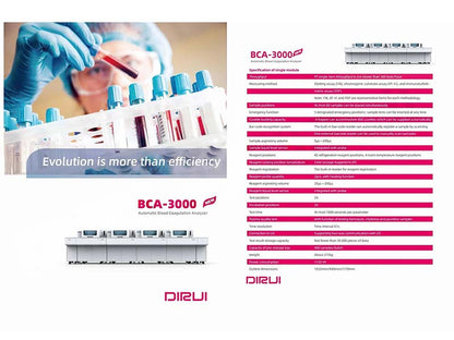 Dirui BCA-3000 Automatic Blood Coagulation Analyzer