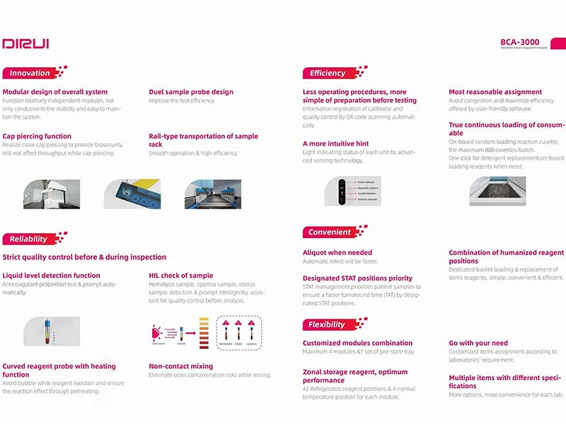 Dirui BCA-3000 Automatic Blood Coagulation Analyzer